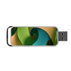 Ribbons Of Blue Aqua Green And Orange Woven Into A Curved Shape Form This Background Portable USB Flash (Two Sides)