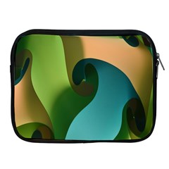 Ribbons Of Blue Aqua Green And Orange Woven Into A Curved Shape Form This Background Apple iPad 2/3/4 Zipper Cases