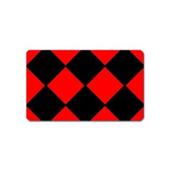 Red Black Square Pattern Magnet (name Card) by Nexatart