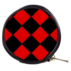 Red Black Square Pattern Mini Makeup Bags by Nexatart