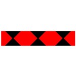 Red Black square Pattern Flano Scarf (Small) Front