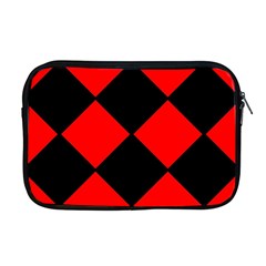 Red Black Square Pattern Apple Macbook Pro 17  Zipper Case by Nexatart