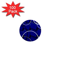 Blue Abstract Pattern Rings Abstract 1  Mini Magnets (100 Pack)  by Nexatart