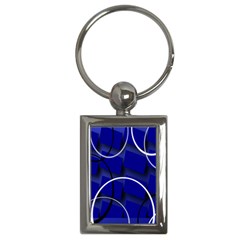 Blue Abstract Pattern Rings Abstract Key Chains (rectangle)  by Nexatart