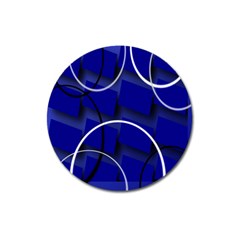 Blue Abstract Pattern Rings Abstract Magnet 3  (round)