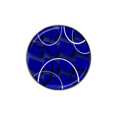 Blue Abstract Pattern Rings Abstract Hat Clip Ball Marker (4 Pack) by Nexatart