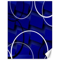 Blue Abstract Pattern Rings Abstract Canvas 12  X 16  