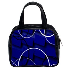 Blue Abstract Pattern Rings Abstract Classic Handbags (2 Sides) by Nexatart