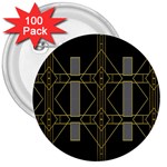 Simple Art Deco Style Art Pattern 3  Buttons (100 pack)  Front