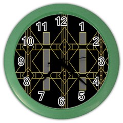 Simple Art Deco Style Art Pattern Color Wall Clocks