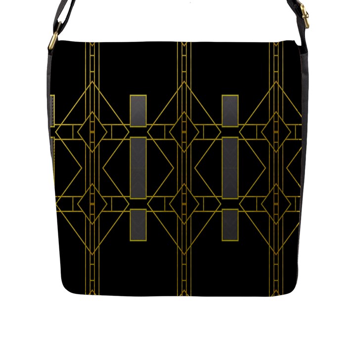 Simple Art Deco Style Art Pattern Flap Messenger Bag (L) 