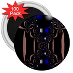 An Interesting Mix Of Blue And Other Colours Balls 3  Magnets (100 pack) Front