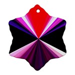 Red And Purple Triangles Abstract Pattern Background Snowflake Ornament (Two Sides) Front