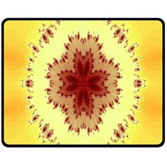 Yellow Digital Kaleidoskope Computer Graphic Fleece Blanket (medium)  by Nexatart