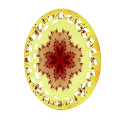 Yellow Digital Kaleidoskope Computer Graphic Ornament (oval Filigree) by Nexatart