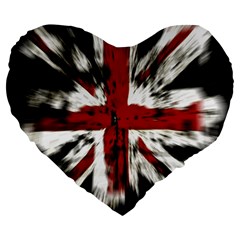 British Flag Large 19  Premium Heart Shape Cushions by Nexatart