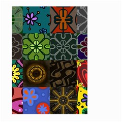 Digitally Created Abstract Patchwork Collage Pattern Large Garden Flag (two Sides) by Nexatart