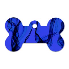 Blue Velvet Ribbon Background Dog Tag Bone (one Side) by Nexatart