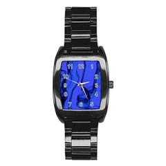 Blue Velvet Ribbon Background Stainless Steel Barrel Watch by Nexatart