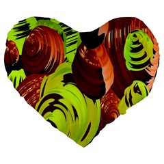 Neutral Abstract Picture Sweet Shit Confectioner Large 19  Premium Flano Heart Shape Cushions