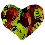 Neutral Abstract Picture Sweet Shit Confectioner Large 19  Premium Flano Heart Shape Cushions Back