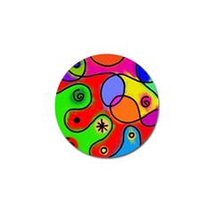 Digitally Painted Patchwork Shapes With Bold Colours Golf Ball Marker (4 Pack) by Nexatart