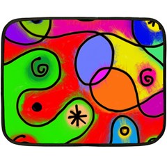 Digitally Painted Patchwork Shapes With Bold Colours Double Sided Fleece Blanket (mini)  by Nexatart