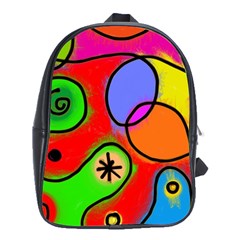 Digitally Painted Patchwork Shapes With Bold Colours School Bags (xl)  by Nexatart