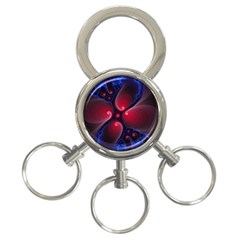 Color Fractal Pattern 3-ring Key Chains by Nexatart