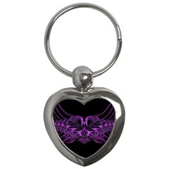 Beautiful Pink Lovely Image In Pink On Black Key Chains (heart) 