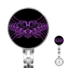 Beautiful Pink Lovely Image In Pink On Black Stainless Steel Nurses Watch by Nexatart