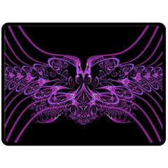 Beautiful Pink Lovely Image In Pink On Black Double Sided Fleece Blanket (large)  by Nexatart