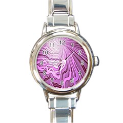 Light Pattern Abstract Background Wallpaper Round Italian Charm Watch
