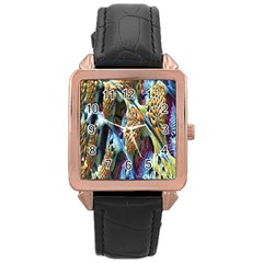 Background, Wallpaper, Texture Rose Gold Leather Watch  by Nexatart