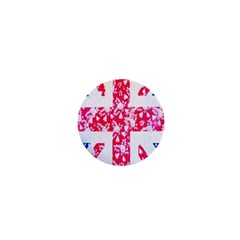 British Flag Abstract British Union Jack Flag In Abstract Design With Flowers 1  Mini Buttons by Nexatart