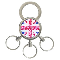 British Flag Abstract British Union Jack Flag In Abstract Design With Flowers 3-ring Key Chains by Nexatart