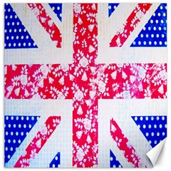 British Flag Abstract British Union Jack Flag In Abstract Design With Flowers Canvas 20  X 20   by Nexatart
