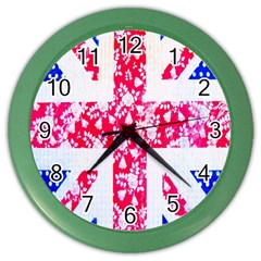 British Flag Abstract British Union Jack Flag In Abstract Design With Flowers Color Wall Clocks by Nexatart