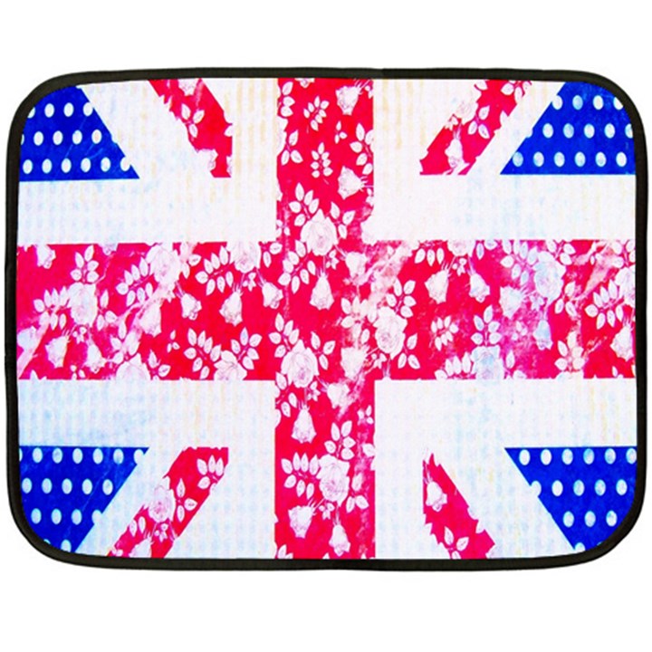 British Flag Abstract British Union Jack Flag In Abstract Design With Flowers Double Sided Fleece Blanket (Mini) 