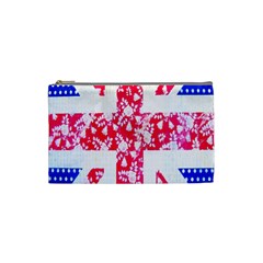 British Flag Abstract British Union Jack Flag In Abstract Design With Flowers Cosmetic Bag (small) 