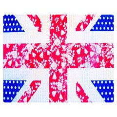British Flag Abstract British Union Jack Flag In Abstract Design With Flowers Double Sided Flano Blanket (medium)  by Nexatart