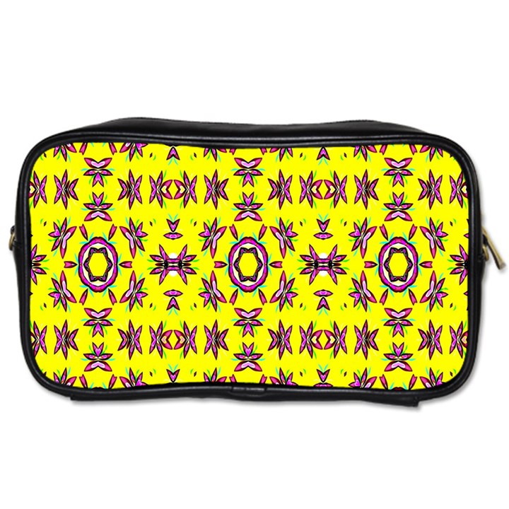 Yellow Seamless Wallpaper Digital Computer Graphic Toiletries Bags 2-Side