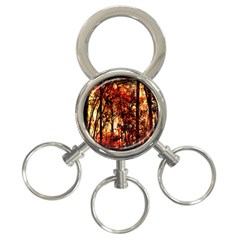 Forest Trees Abstract 3-ring Key Chains by Nexatart