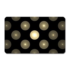 Gray Balls On Black Background Magnet (rectangular) by Nexatart