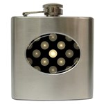 Gray Balls On Black Background Hip Flask (6 oz) Front