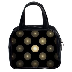 Gray Balls On Black Background Classic Handbags (2 Sides) by Nexatart