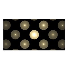 Gray Balls On Black Background Satin Shawl by Nexatart