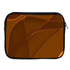 Brown Background Waves Abstract Brown Ribbon Swirling Shapes Apple Ipad 2/3/4 Zipper Cases