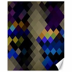 Background Of Blue Gold Brown Tan Purple Diamonds Canvas 16  X 20   by Nexatart