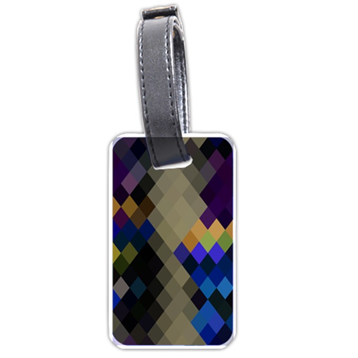 Background Of Blue Gold Brown Tan Purple Diamonds Luggage Tags (One Side) 